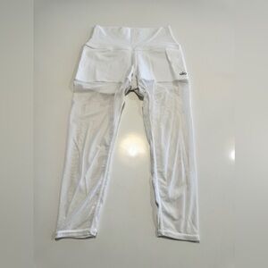 Alo Yoga Womens Mesh Goddess White Leggings Size Small